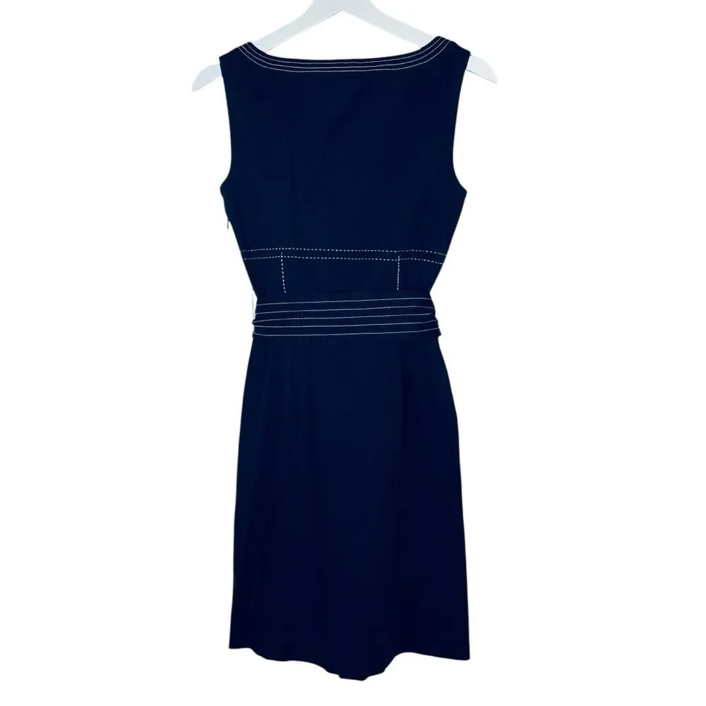 Tory Burch A-Line Blue Sleeveless Scoop Neck Dress Sz 2